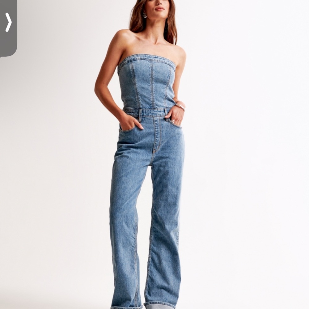 Abercrombie & Fitch Blue Denim Overalls Classic Style size XXS
